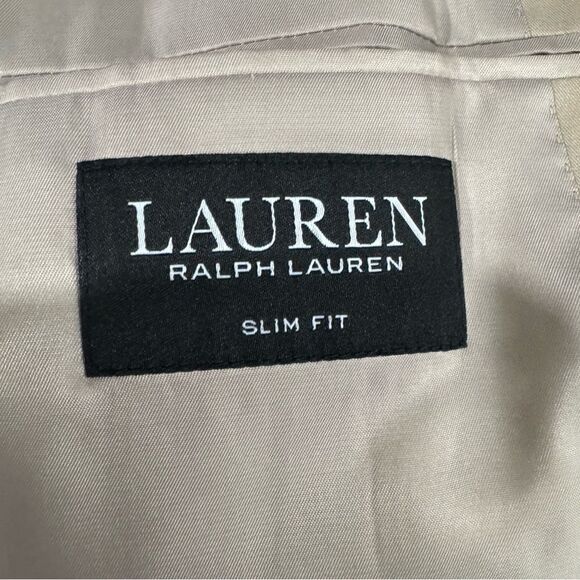 Lauren Ralph Lauren Slim Fit Double Button Tan Men's Blazer Sz 42R - Picture 9 of 9